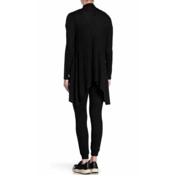 Love, Fire Women's Long Sleeve Waterfall Knit Cardigan Black Small - Picture 2 of 3